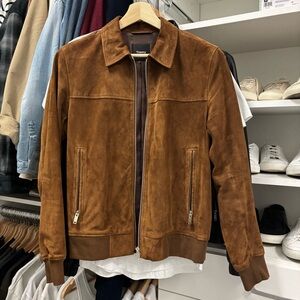 Theory Brown Suede Jacket for Men
